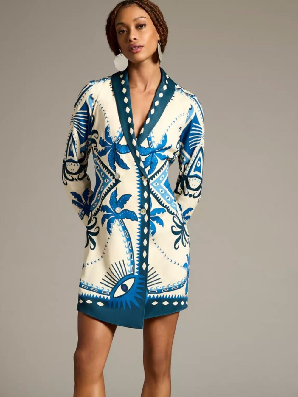 Farm Rio Long-Sleeve Blazer Dress for Anthropologie XS